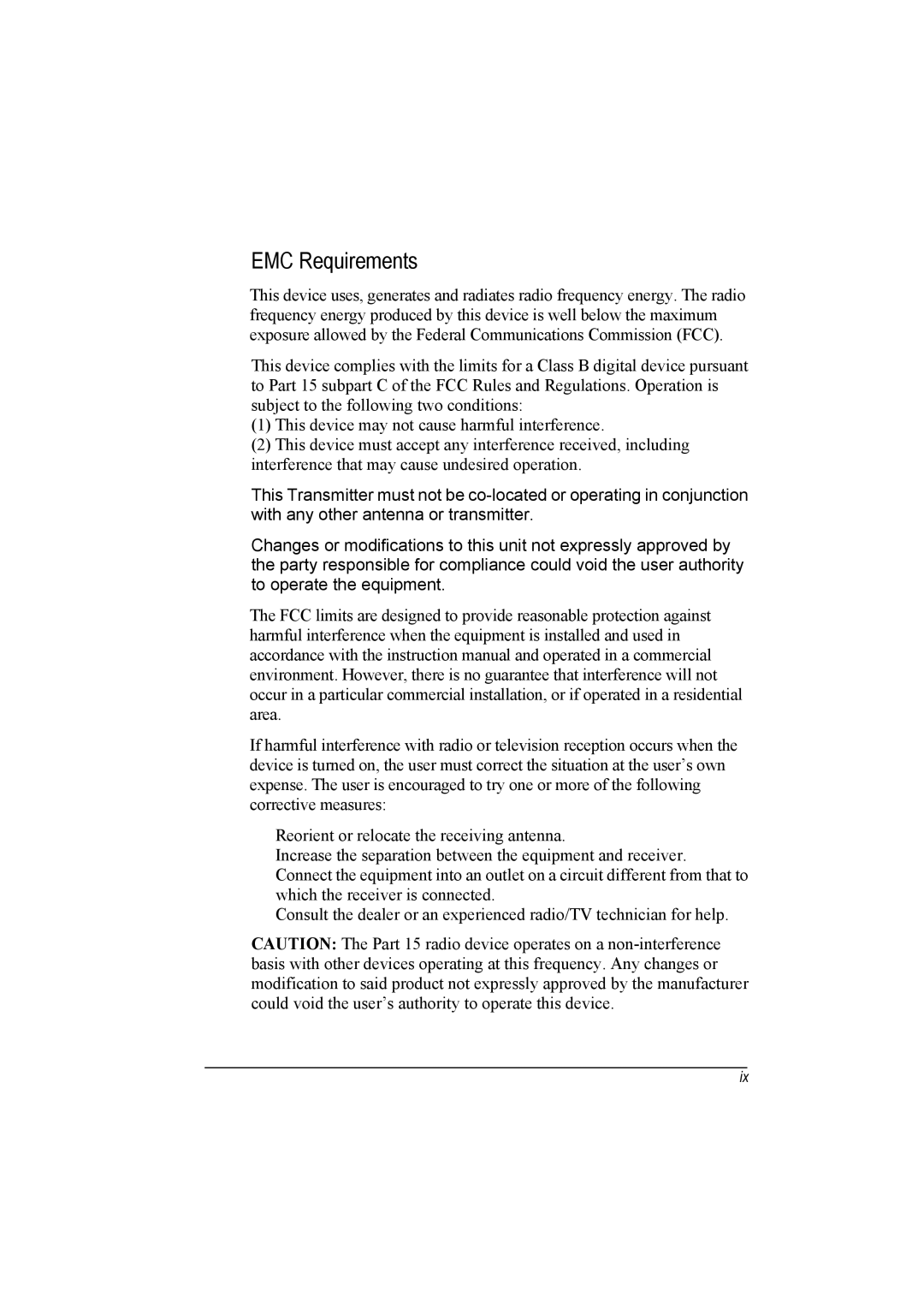 TAG 20 manual EMC Requirements 