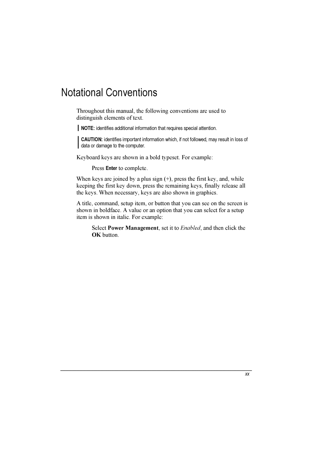 TAG 20 manual Notational Conventions 