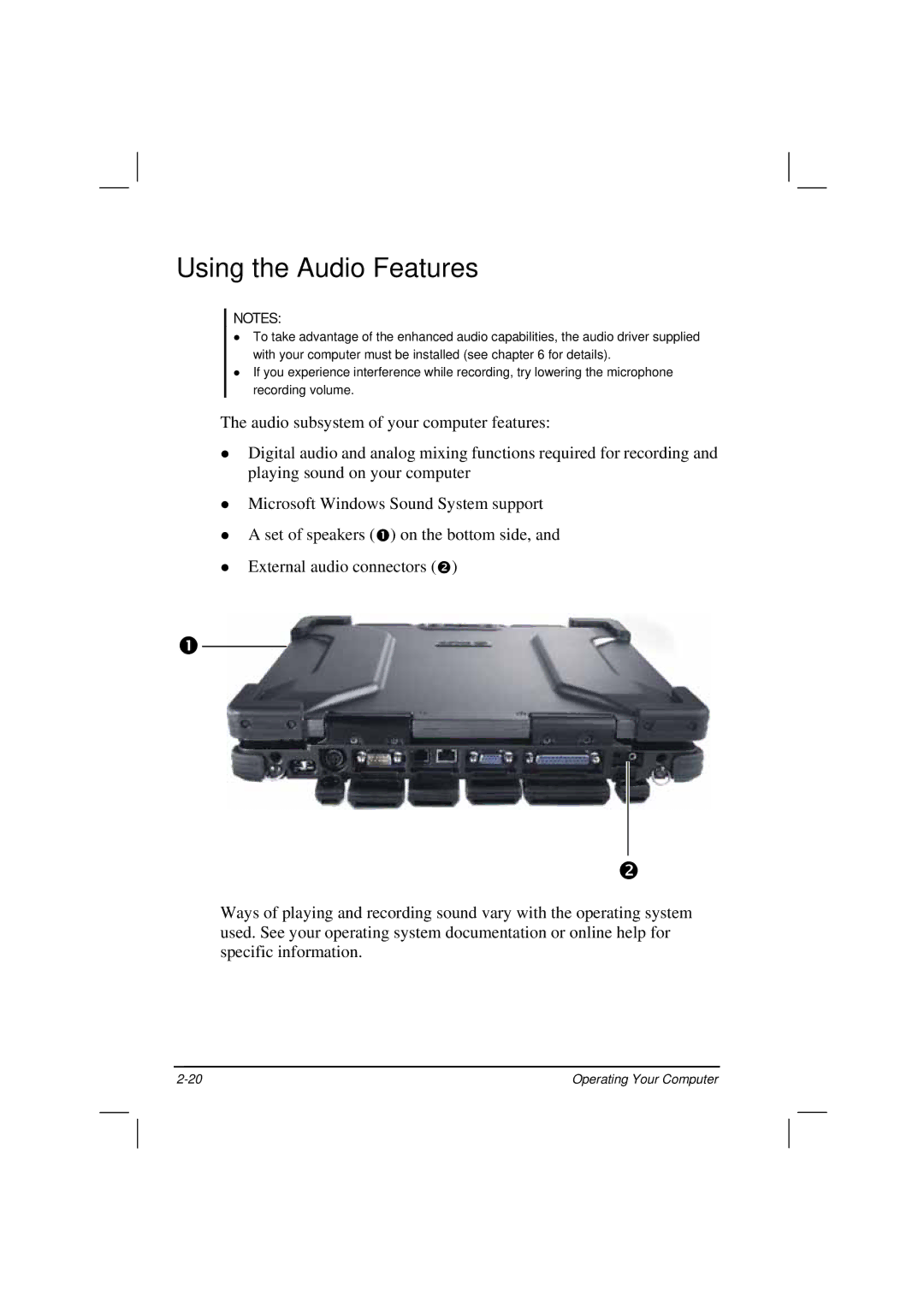 TAG 200 manual Using the Audio Features 