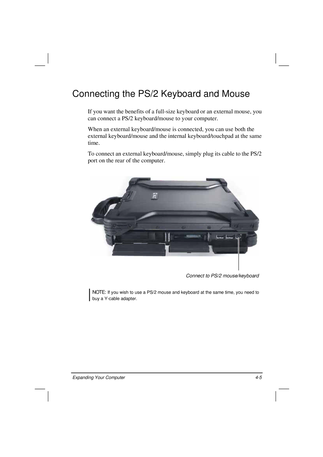 TAG 200 manual Connecting the PS/2 Keyboard and Mouse 