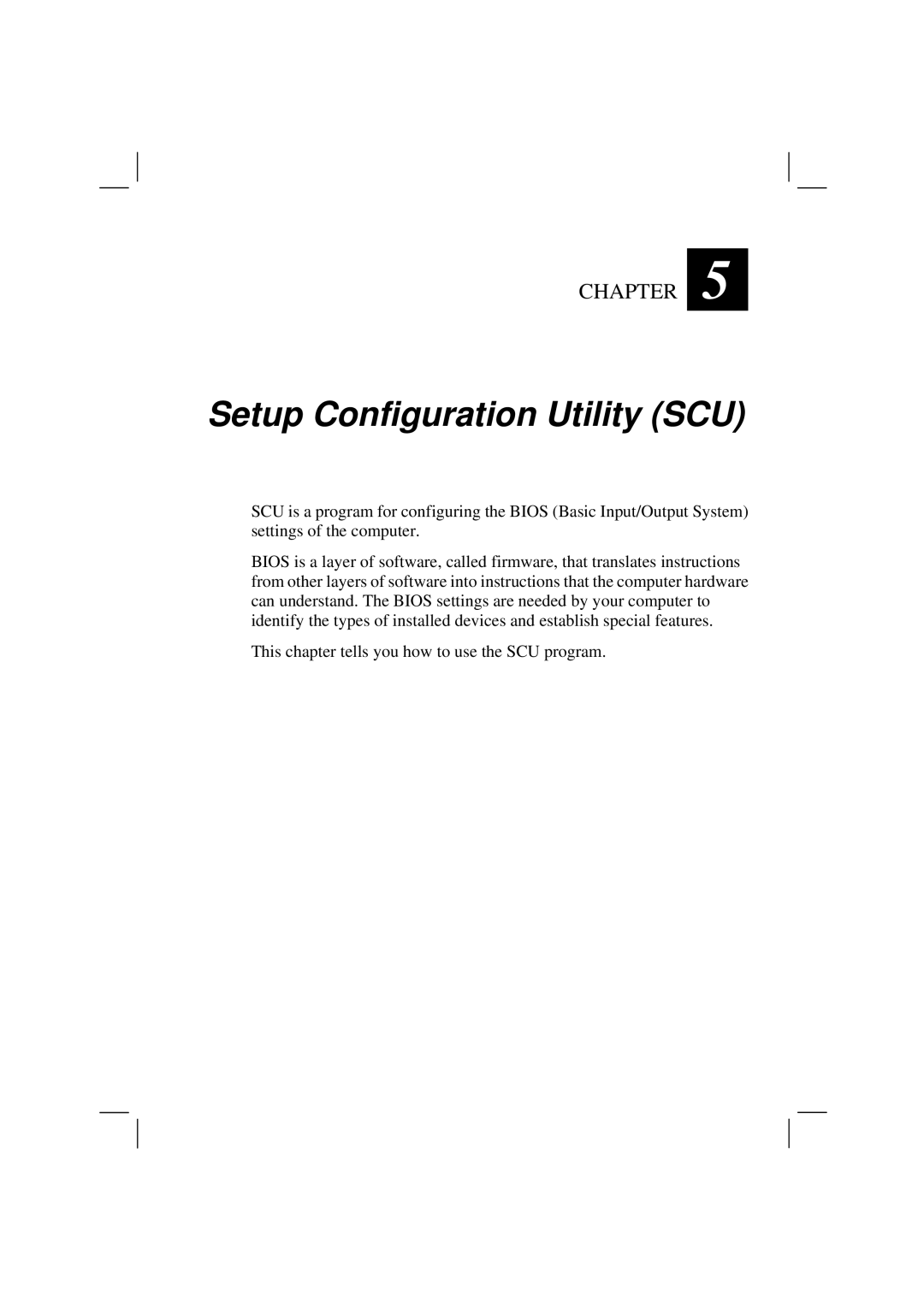 TAG 200 manual Setup Configuration Utility SCU 