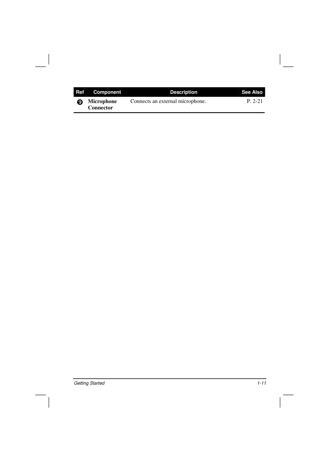 TAG MIL-BOOK 200 Series manual Microphone Connects an external microphone Connector 