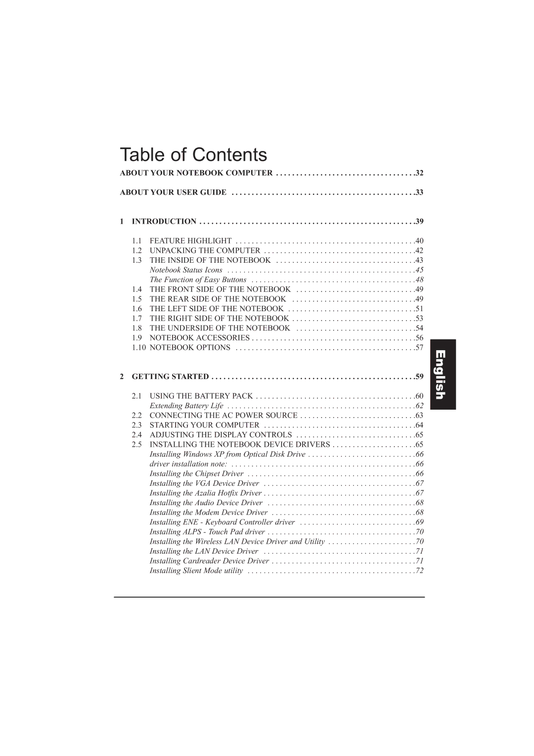 Taiwan Electrical & Electronic Manufacturers N930R manual Table of Contents 