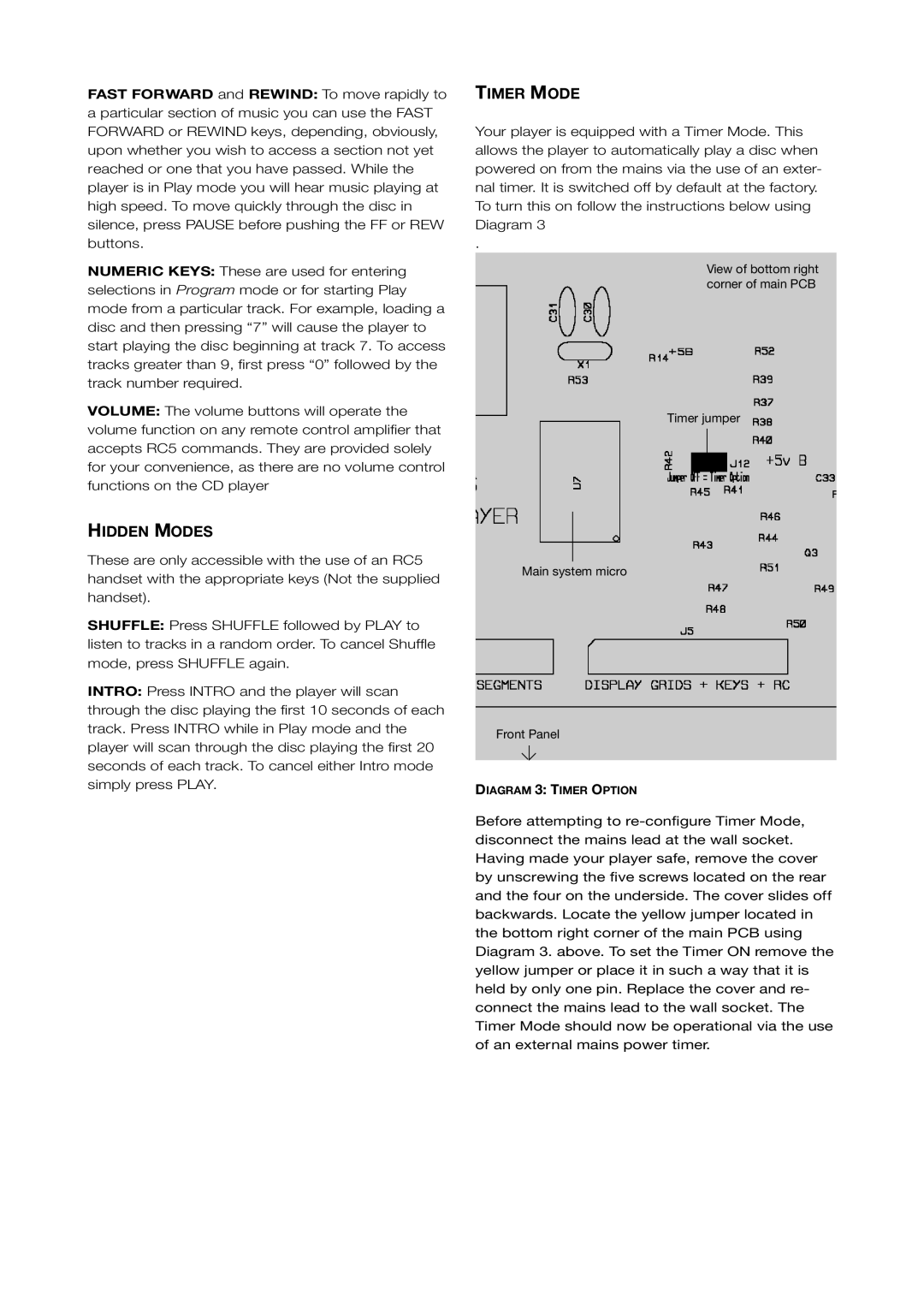 Talk electronic Thunder 1.2, 2.2 user manual Hidden Modes, Timer Mode 