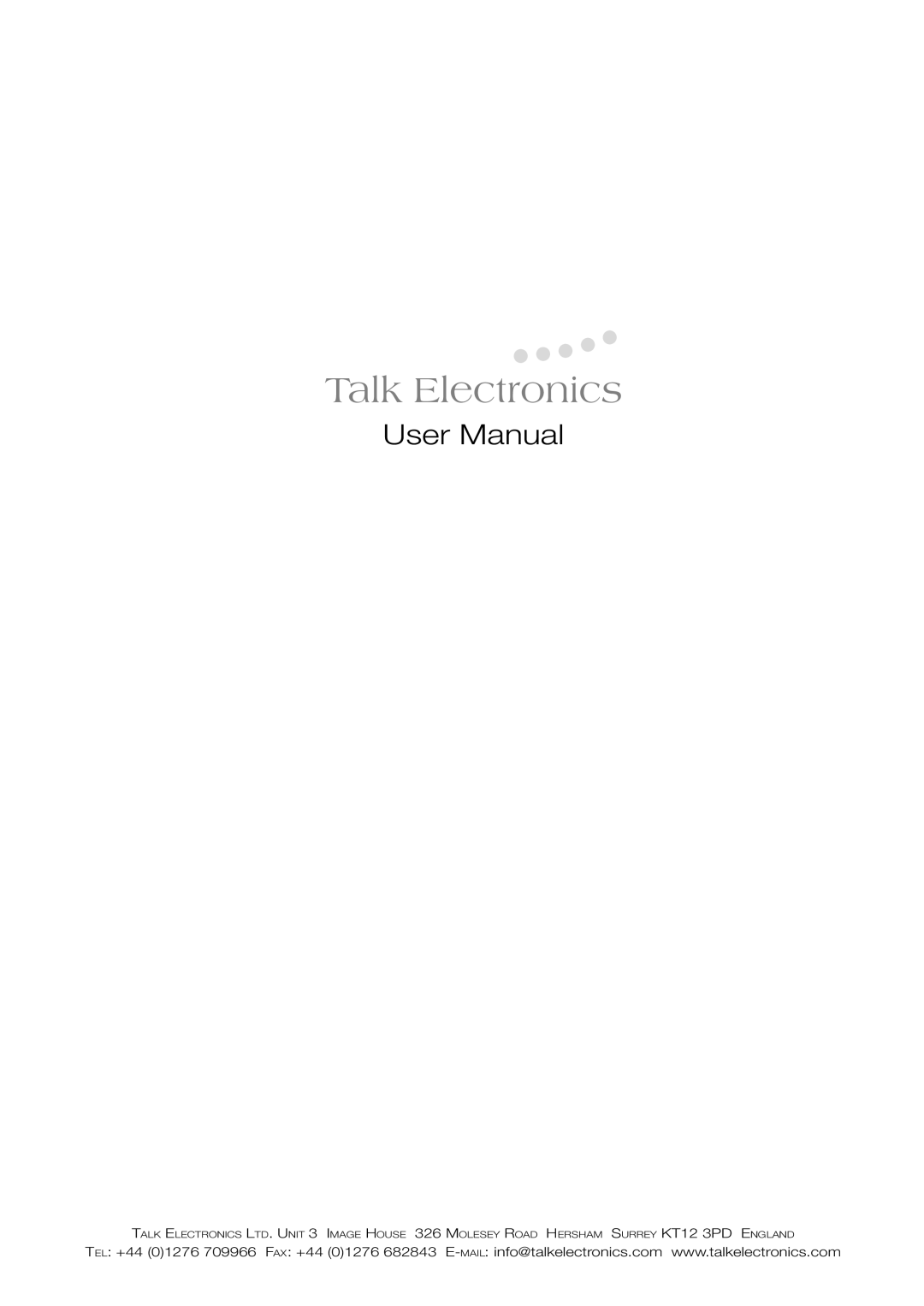 Talk electronic Cyclone user manual Talk Electronics 