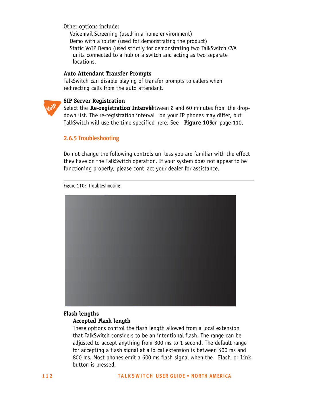 Talkswitch 24-CA manual Troubleshooting, Other options include, Auto Attendant Transfer Prompts, SIP Server Registration 