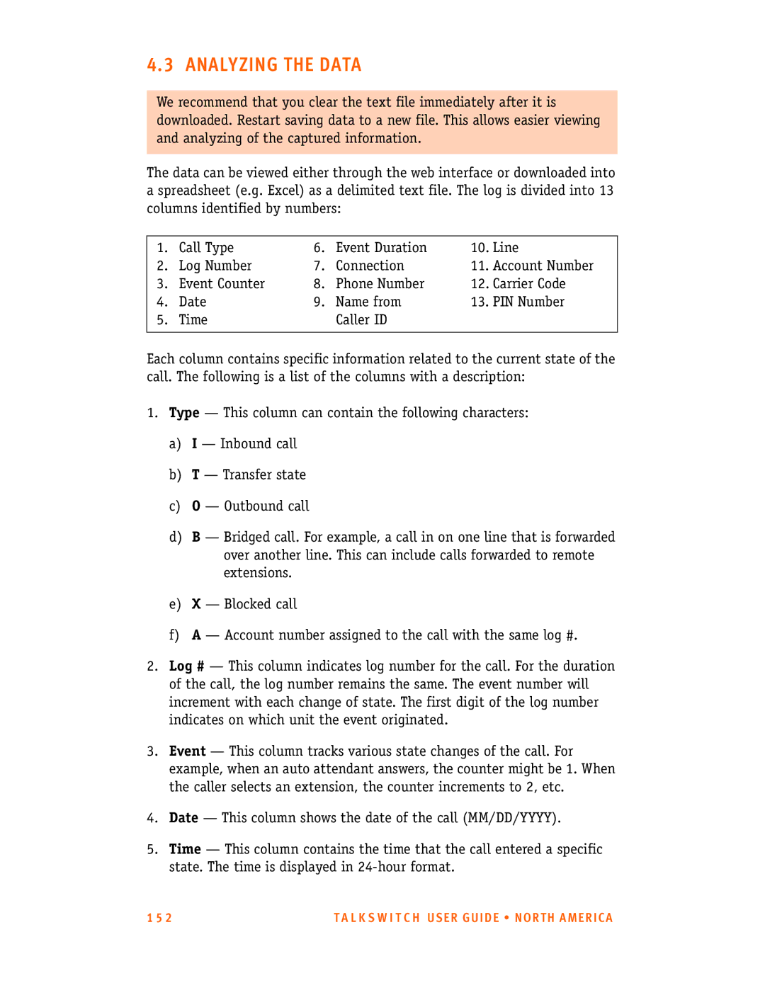 Talkswitch 24-CA, 48-CA/CVA manual Analyzing the Data 