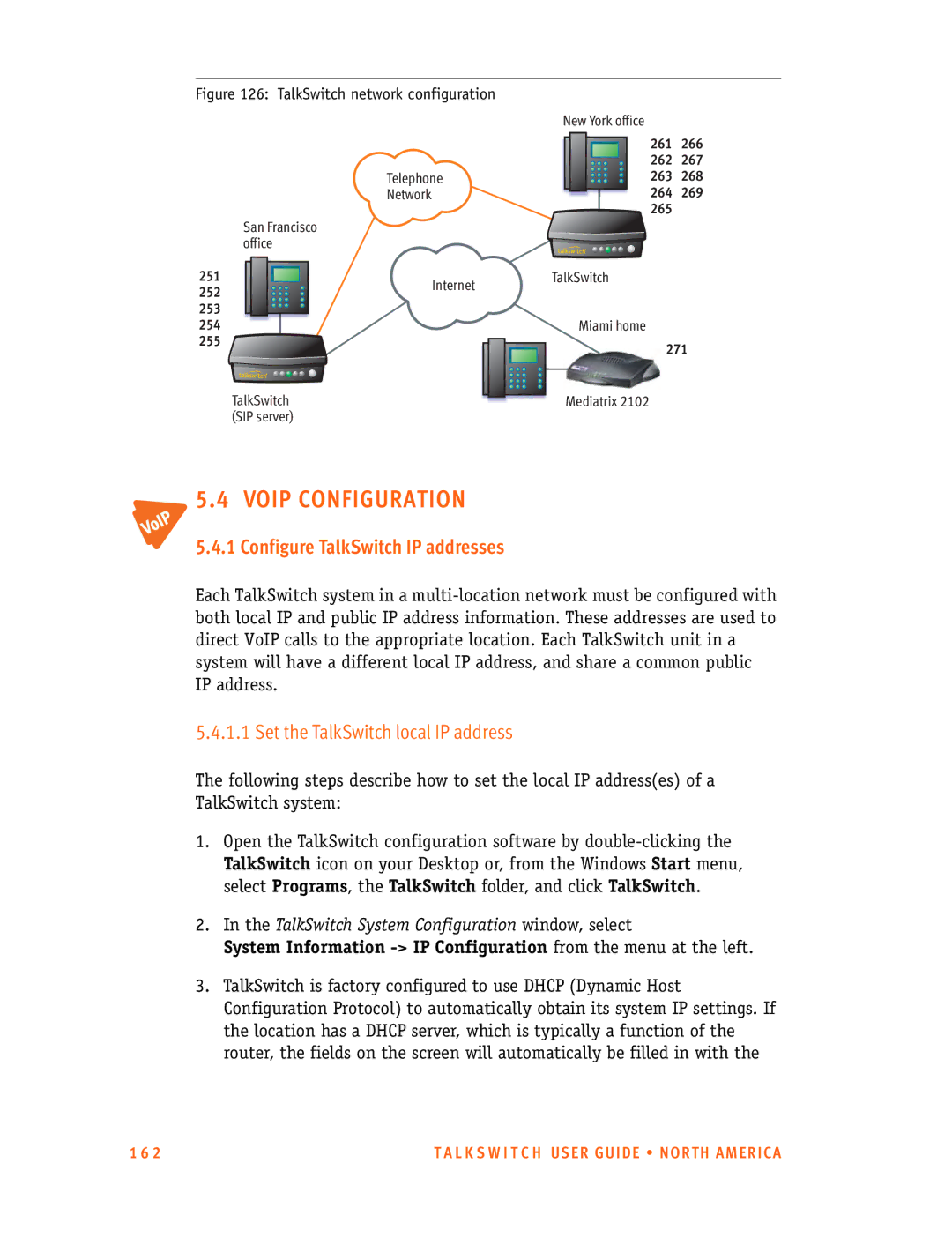 Talkswitch 24-CA, 48-CA/CVA Voip Configuration, Configure TalkSwitch IP addresses, Set the TalkSwitch local IP address 