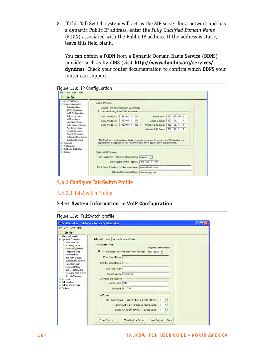 Talkswitch 24-CA, 48-CA/CVA manual Configure TalkSwitch Profile, Select System Information VoIP Configuration 