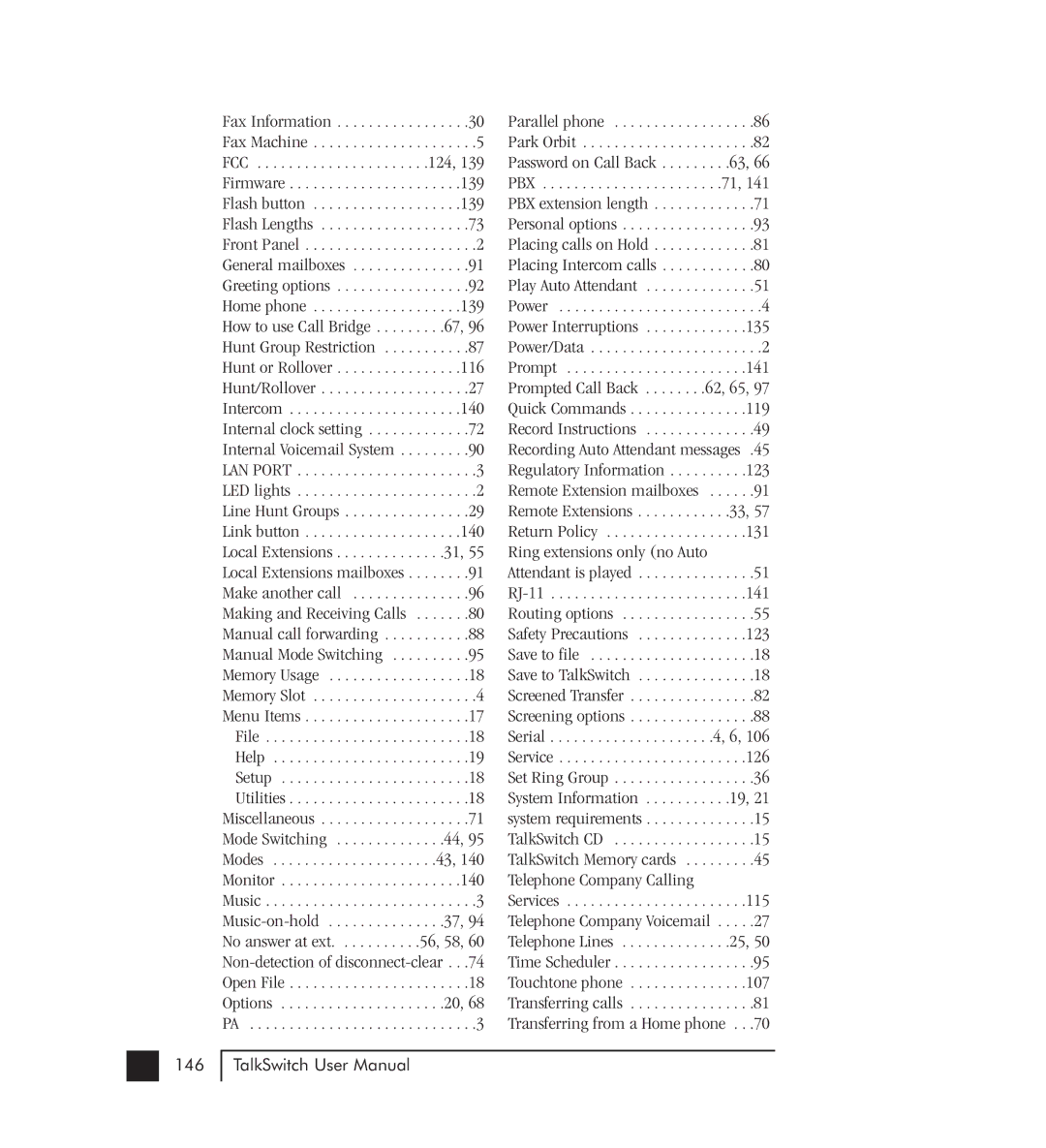 Talkswitch 48-CVA manual 146 