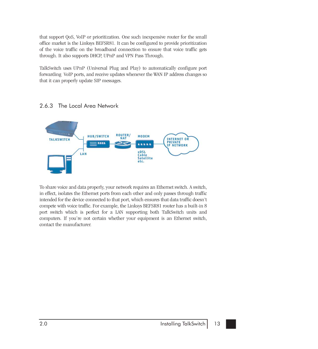 Talkswitch 48-CVA manual Local Area Network 