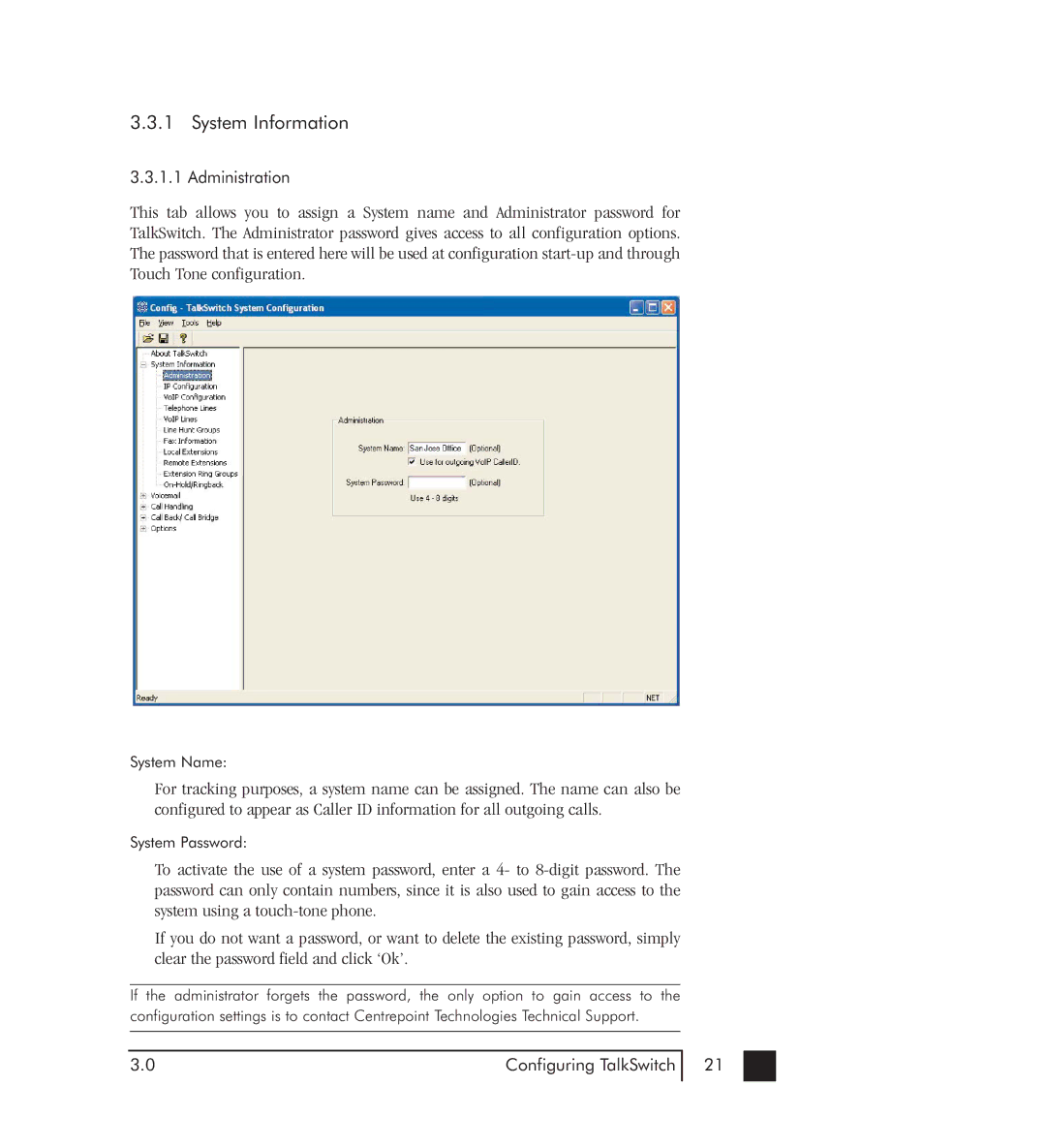 Talkswitch 48-CVA manual System Information 