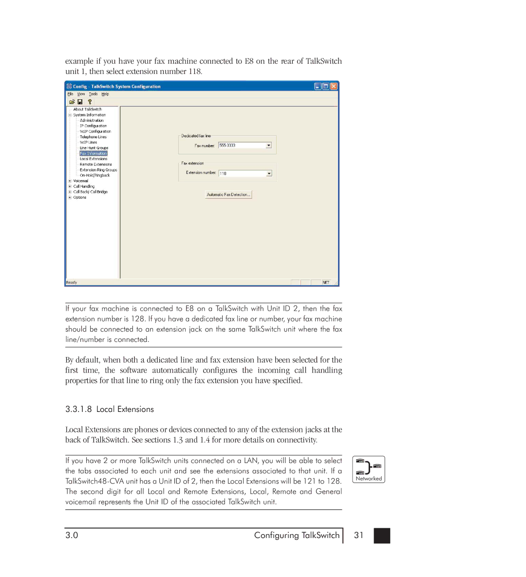 Talkswitch 48-CVA manual Local Extensions 