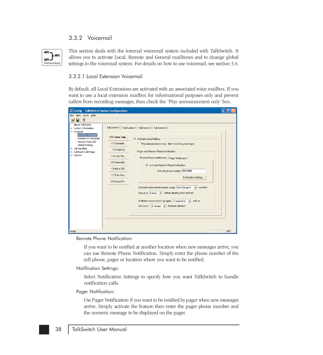 Talkswitch 48-CVA manual Voicemail 