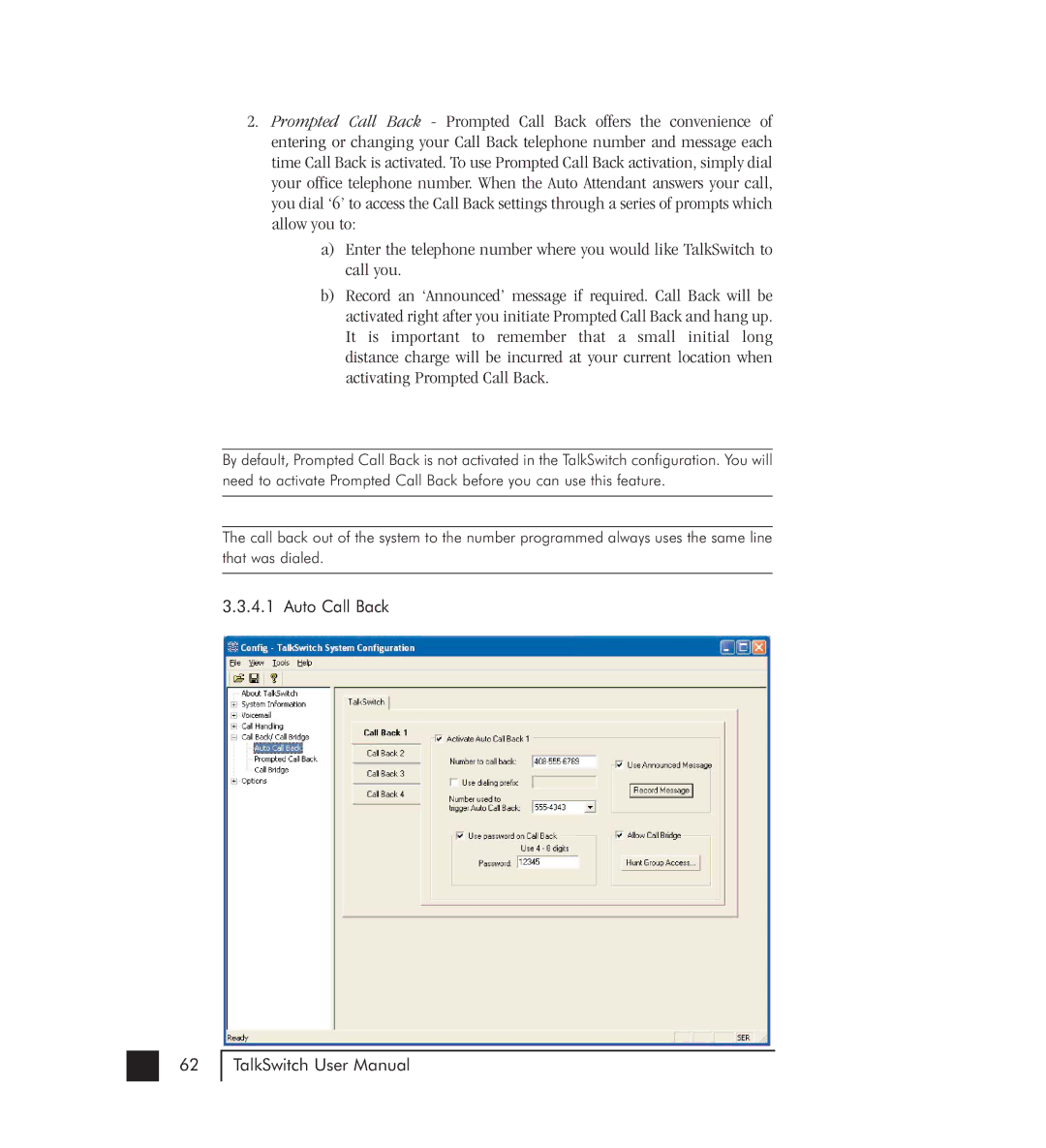 Talkswitch 48-CVA manual Auto Call Back 