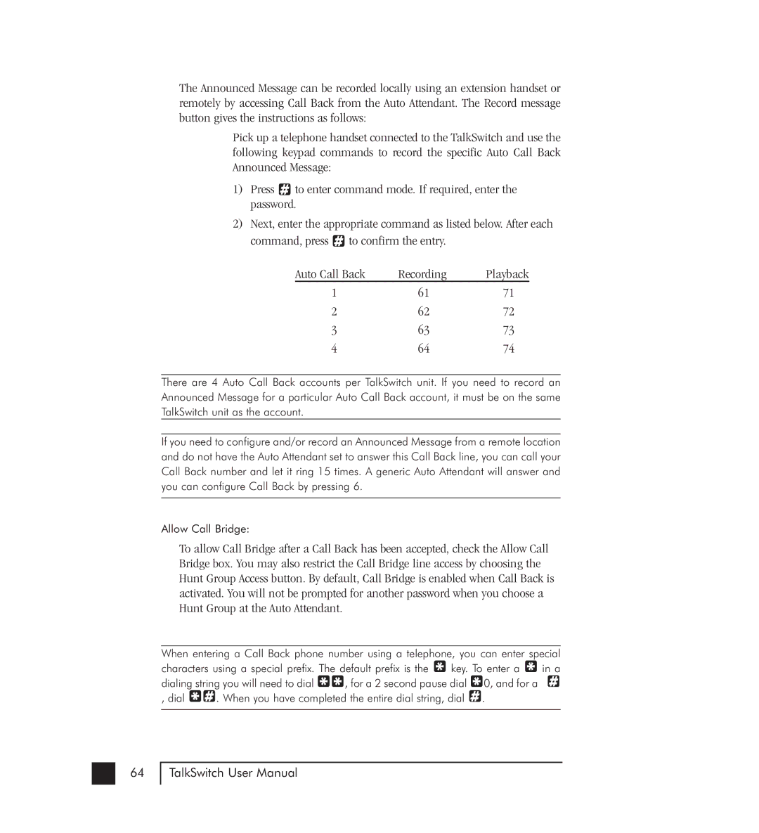 Talkswitch 48-CVA manual 