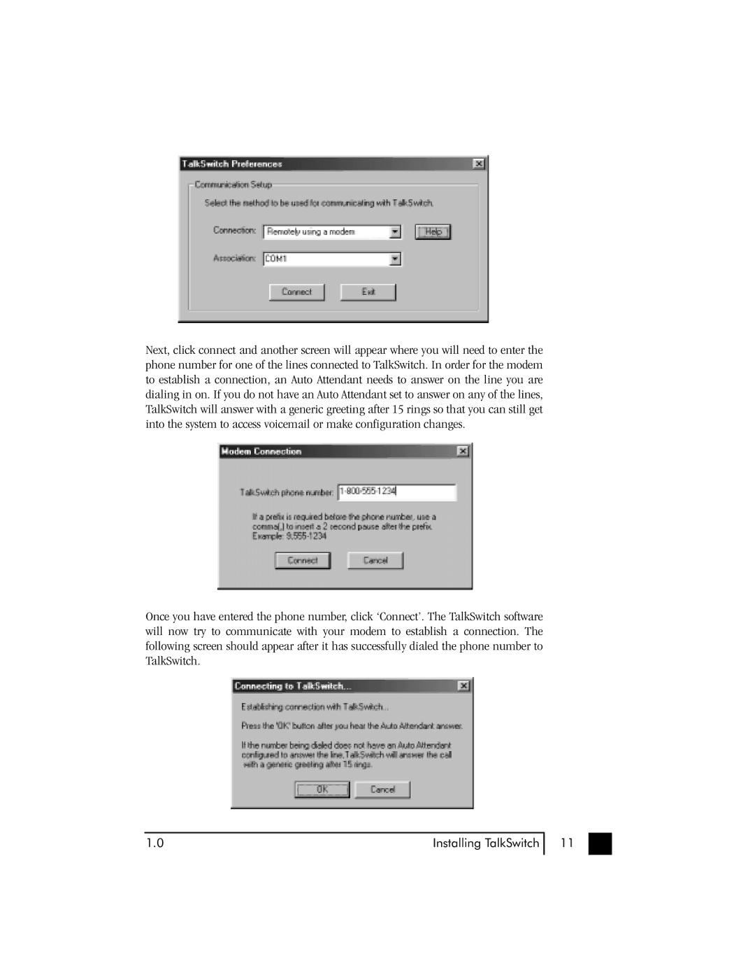 Talkswitch 48 user manual Installing TalkSwitch 