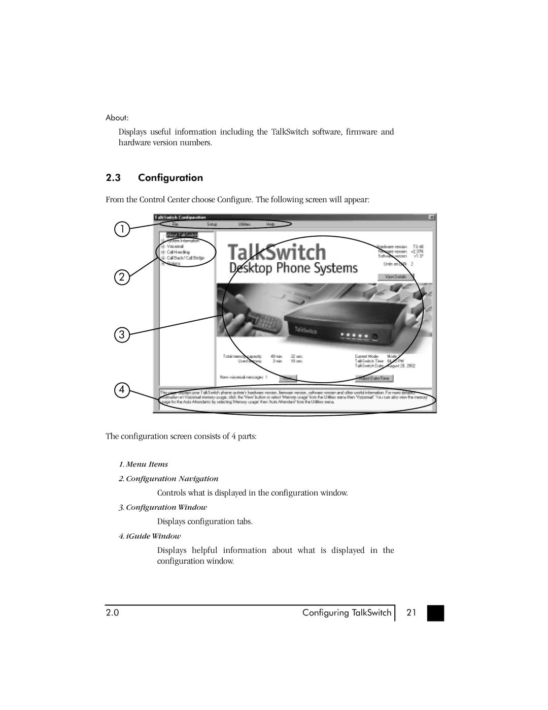 Talkswitch 48 user manual Configuration 