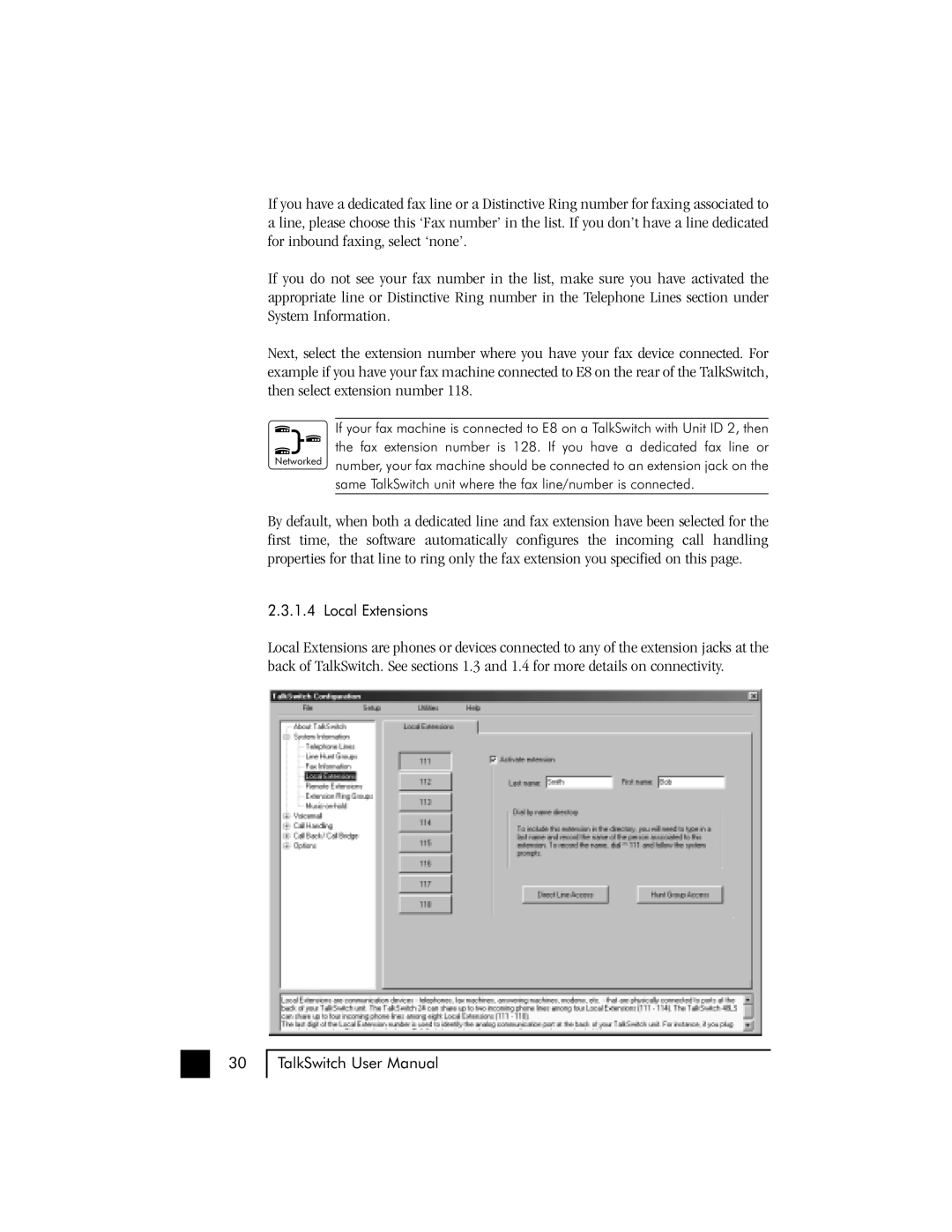 Talkswitch 48 user manual Local Extensions 