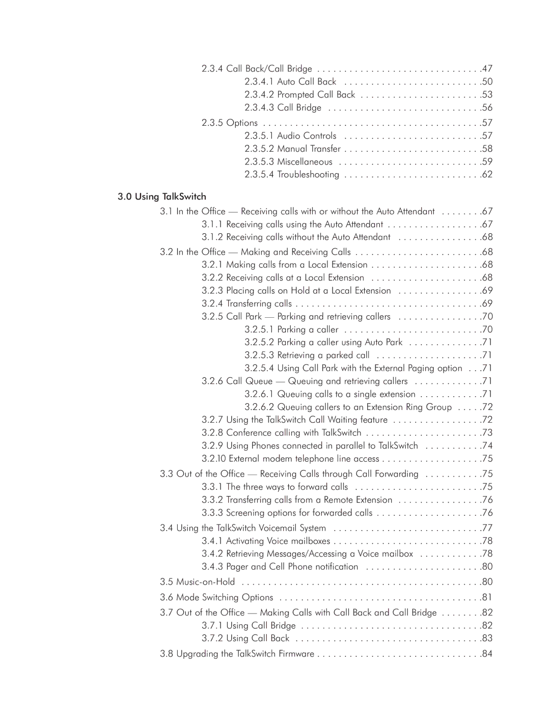 Talkswitch CTTS001021001 manual 