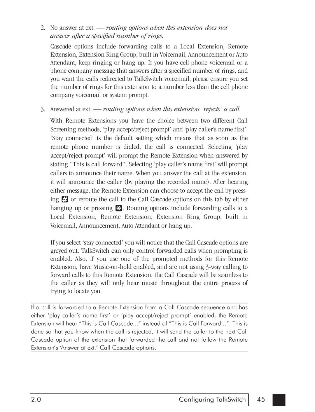 Talkswitch CTTS001021001 manual Configuring TalkSwitch 