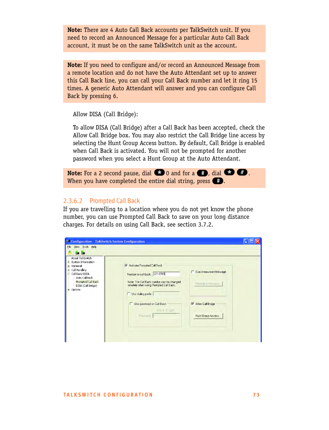 Talkswitch CT.TS005.001101.UK manual Prompted Call Back 