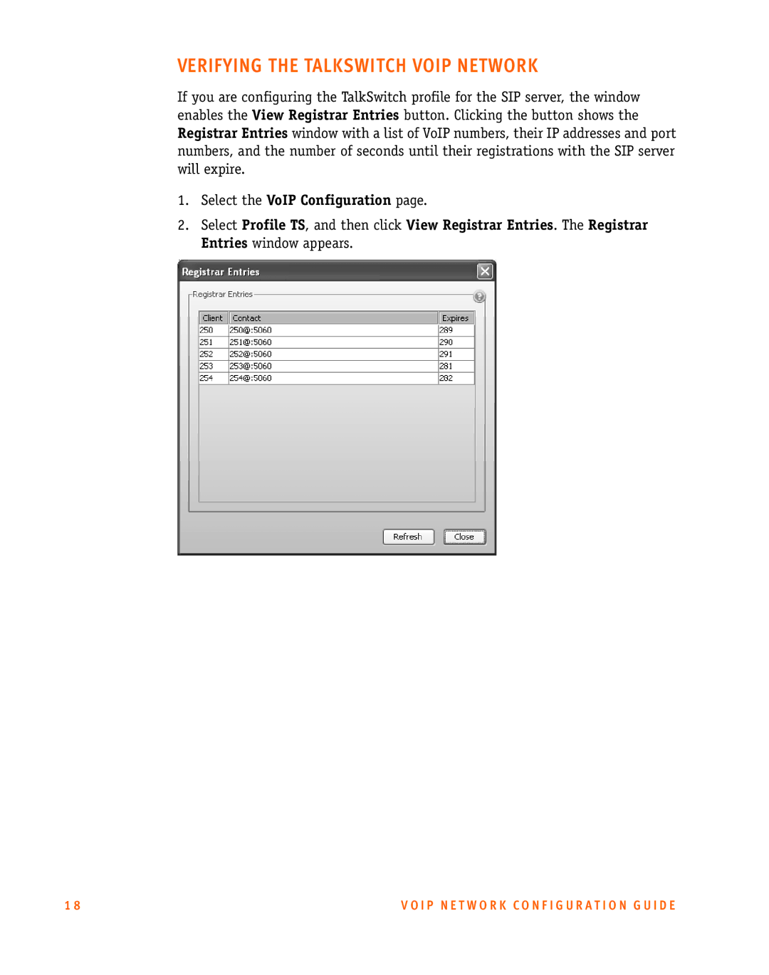 Talkswitch CT.TS005.002606 manual Verifying the Talkswitch Voip Network 