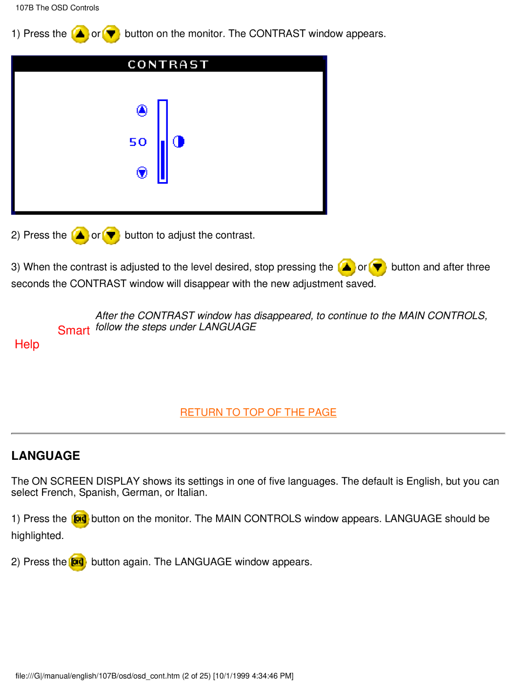 Tally Genicom 107B user manual Language 