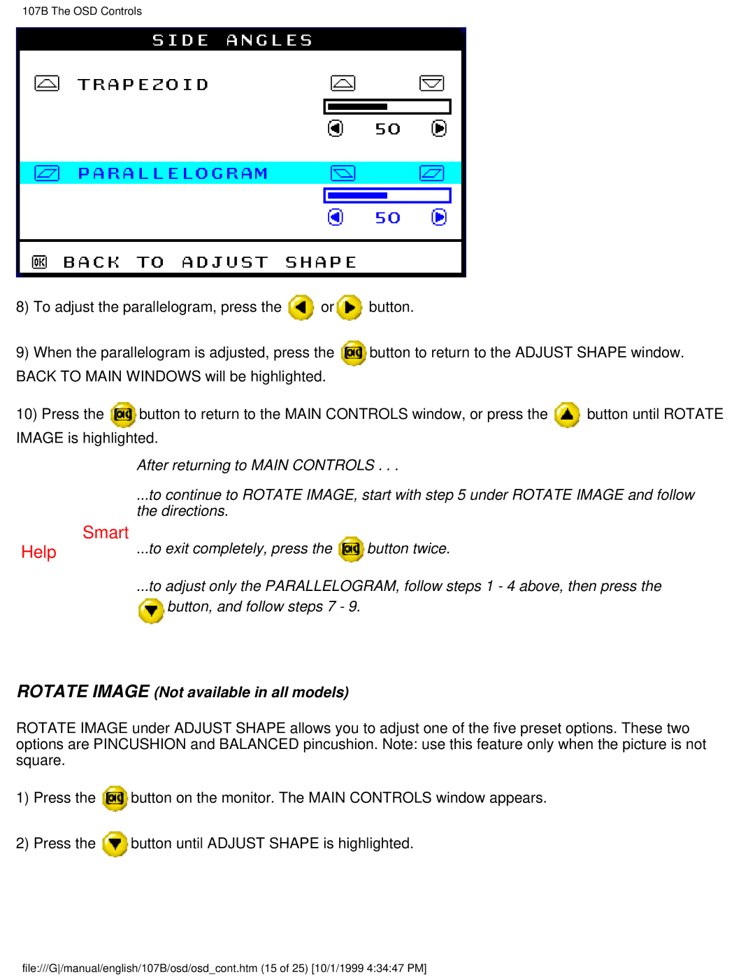 Tally Genicom 107B user manual Rotate Image Not available in all models 