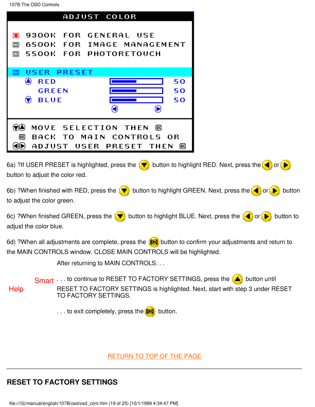 Tally Genicom 107B user manual Reset to Factory Settings 