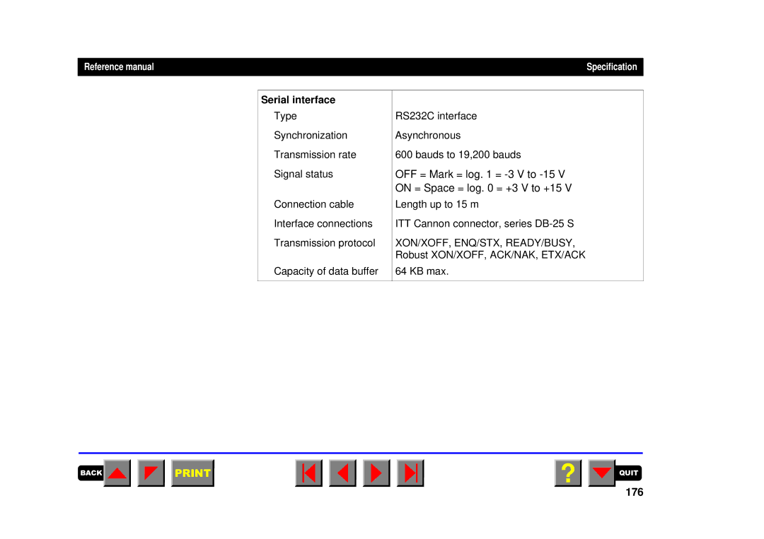 Tally Genicom 2250, 2150 manual 176, Serial interface 