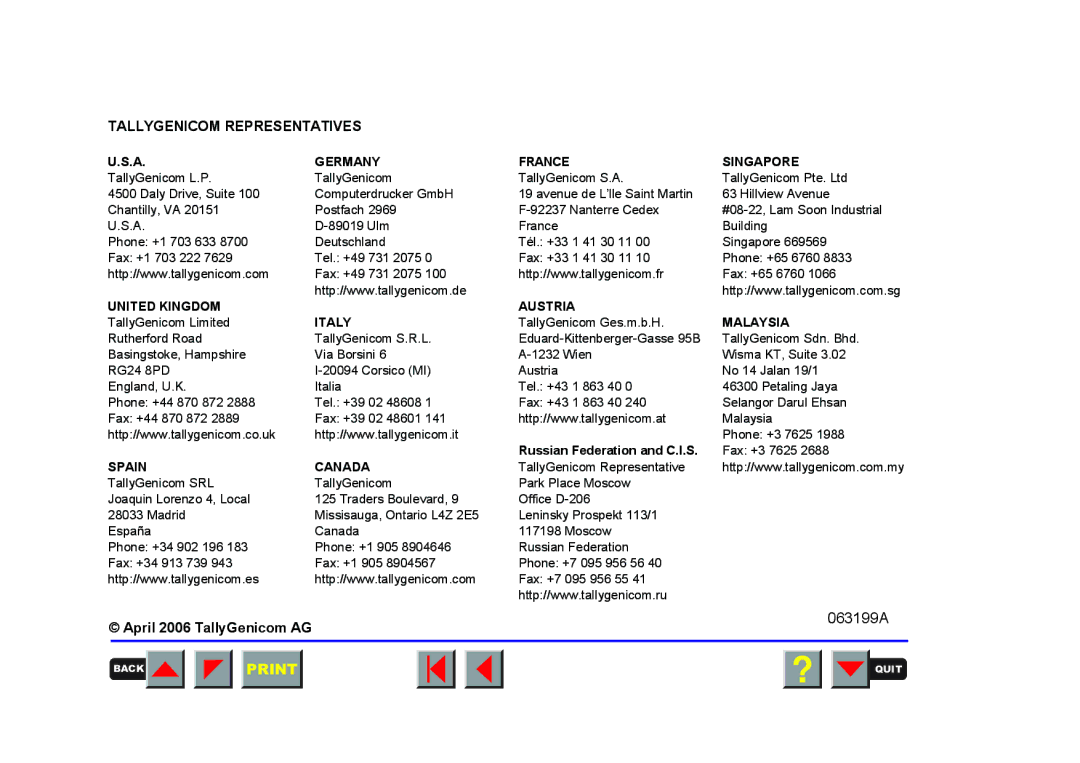 Tally Genicom 2250, 2150 manual 063199A 