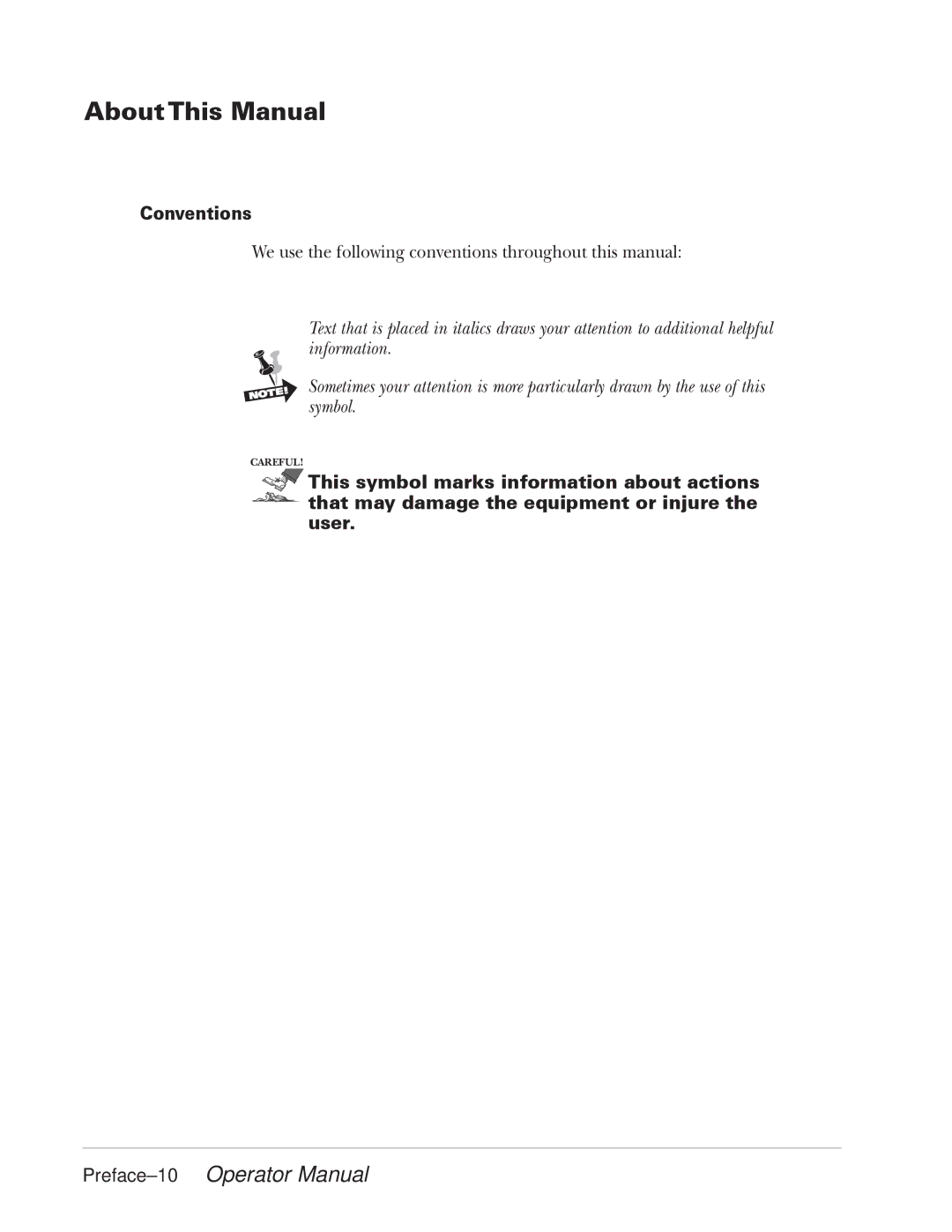 Tally Genicom 2900 manual About This Manual, Preface-10Operator Manual, Conventions 