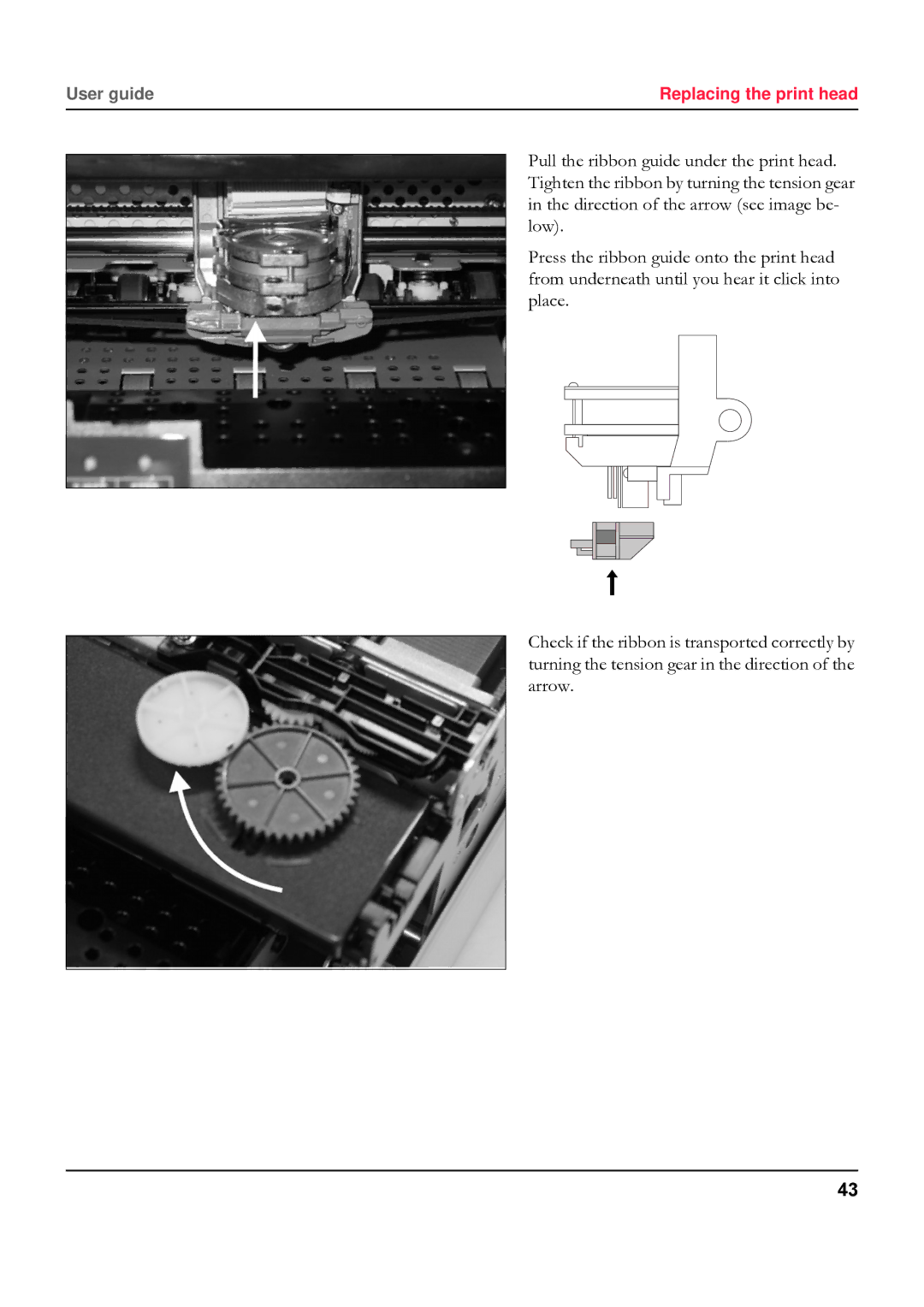 Tally Genicom 5040 manual Replacing the print head 