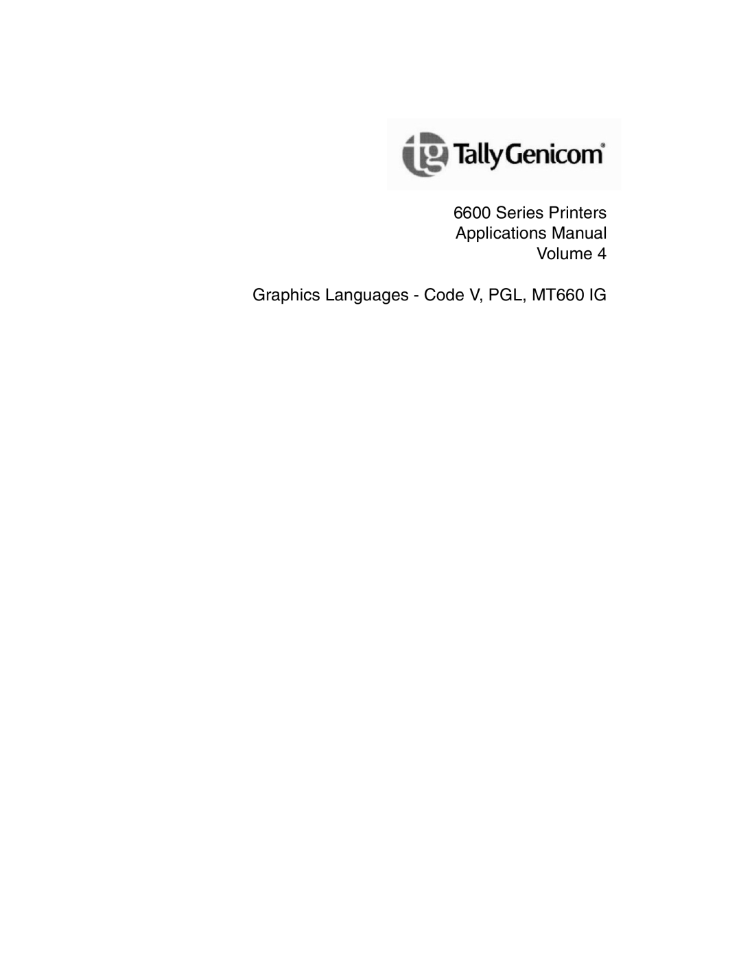 Tally Genicom 6600 manual 