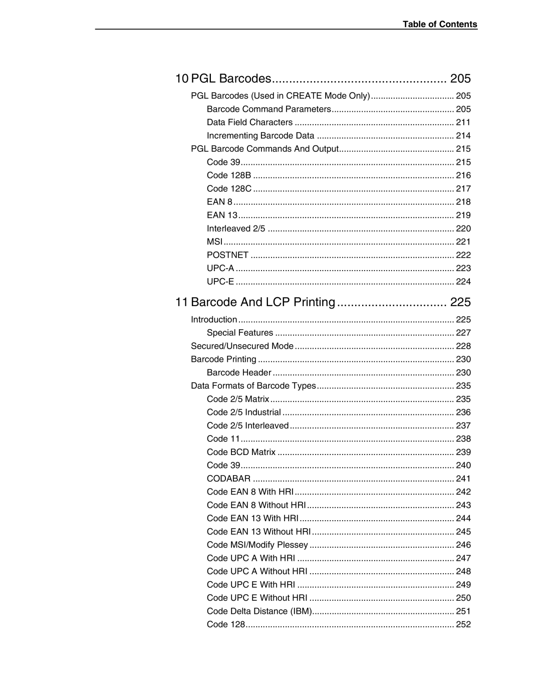 Tally Genicom 6600 manual Msi, Postnet, Upc-A, Upc-E, Codabar 