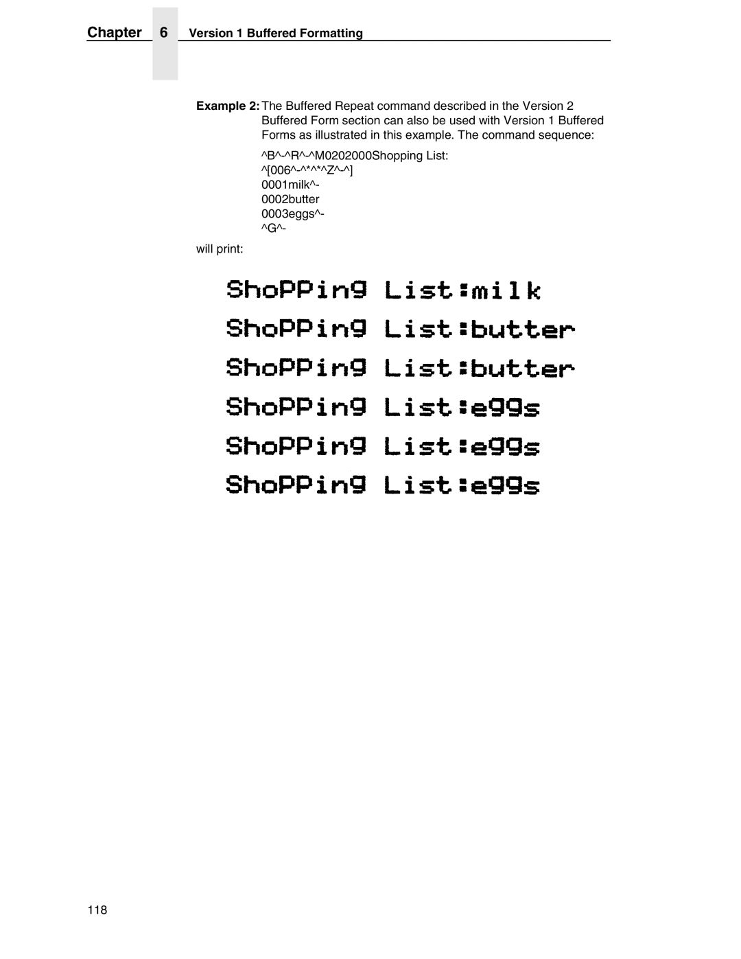 Tally Genicom 6600 manual Version 1 Buffered Formatting 