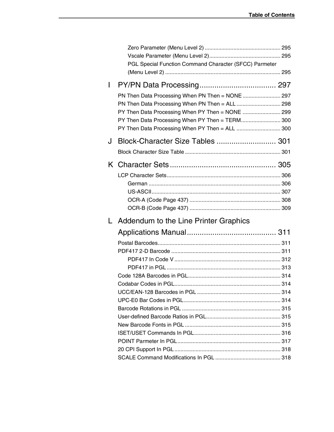 Tally Genicom 6600 manual Block-Character Size Tables 