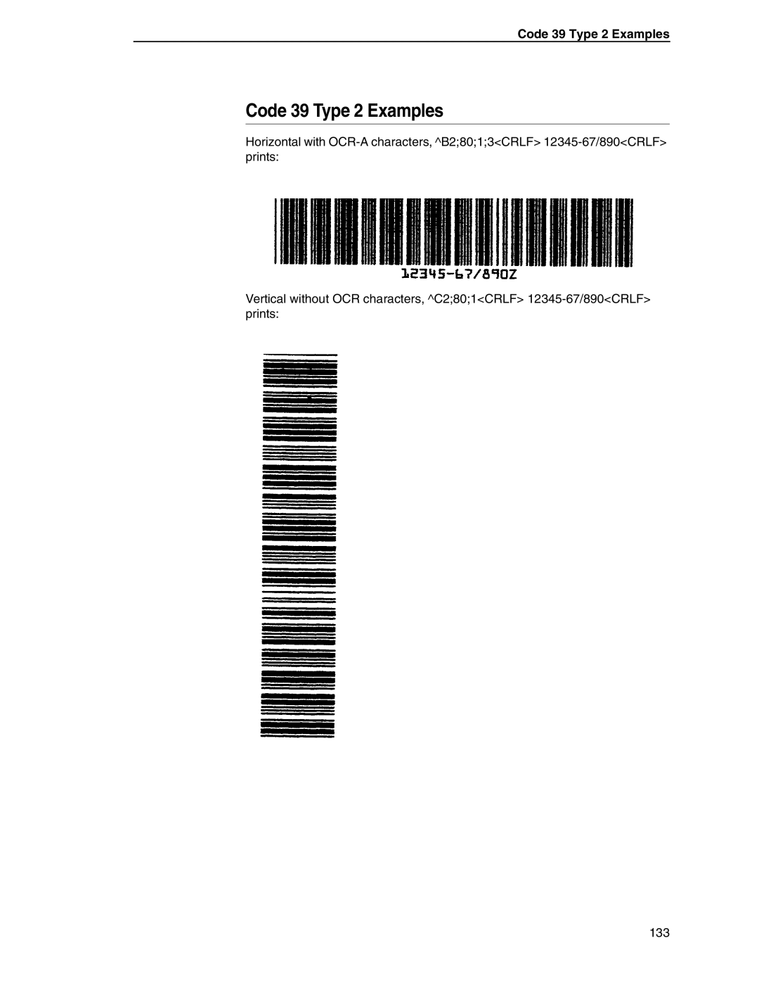 Tally Genicom 6600 manual Code 39 Type 2 Examples 