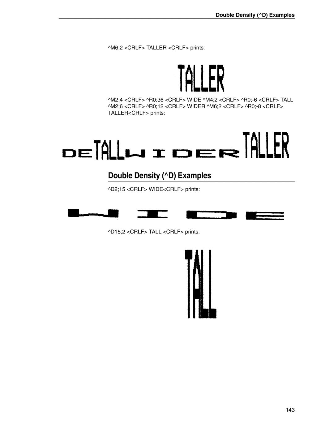 Tally Genicom 6600 manual Double Density D Examples 