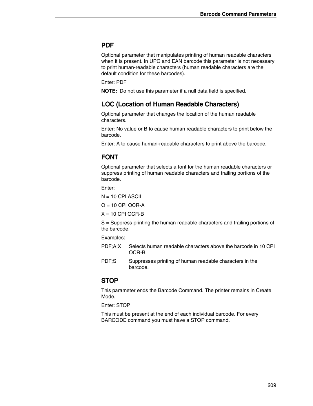 Tally Genicom 6600 manual LOC Location of Human Readable Characters, = 10 CPI Ascii, Ocr-B 