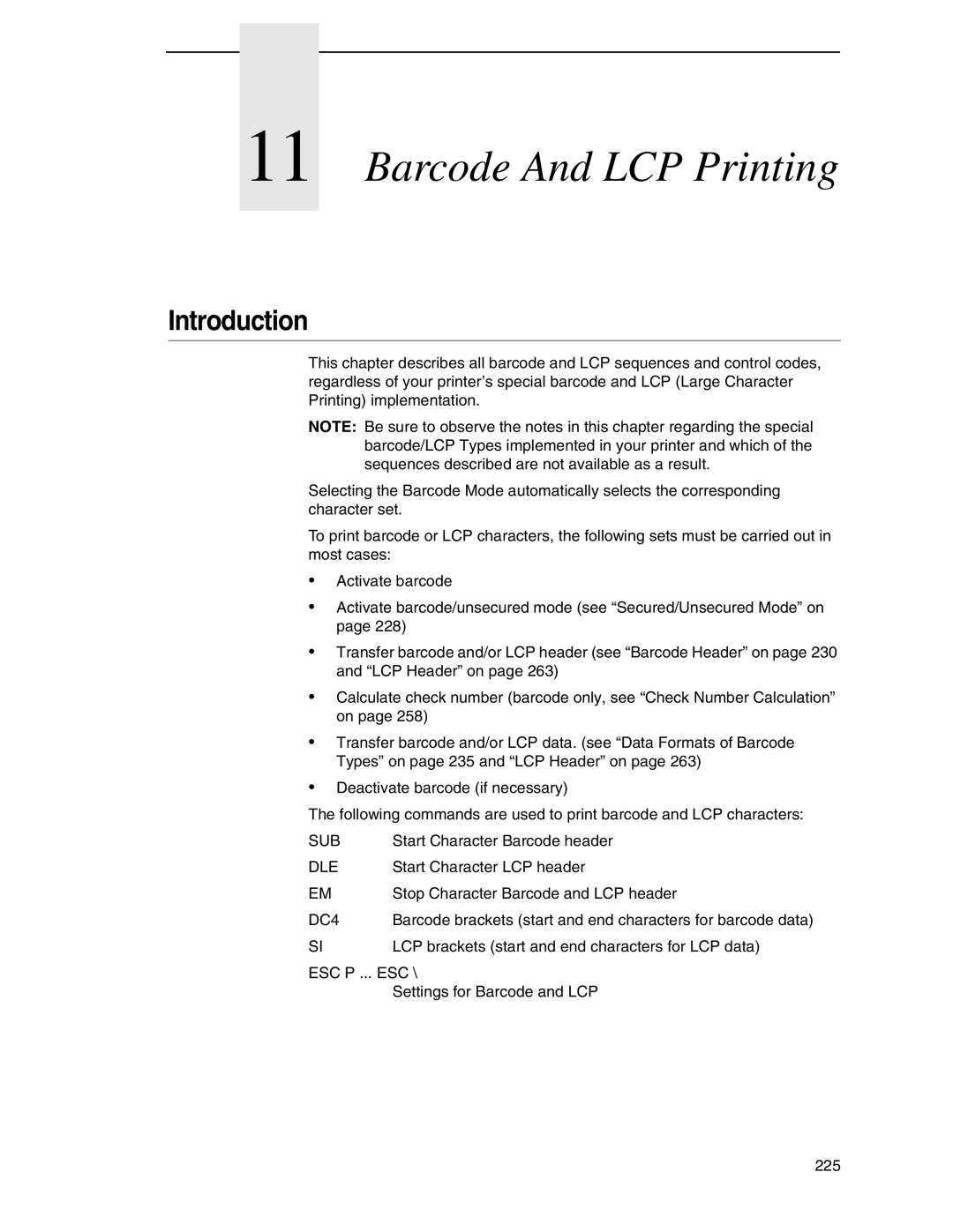 Tally Genicom 6600 manual Barcode And LCP Printing, Introduction 