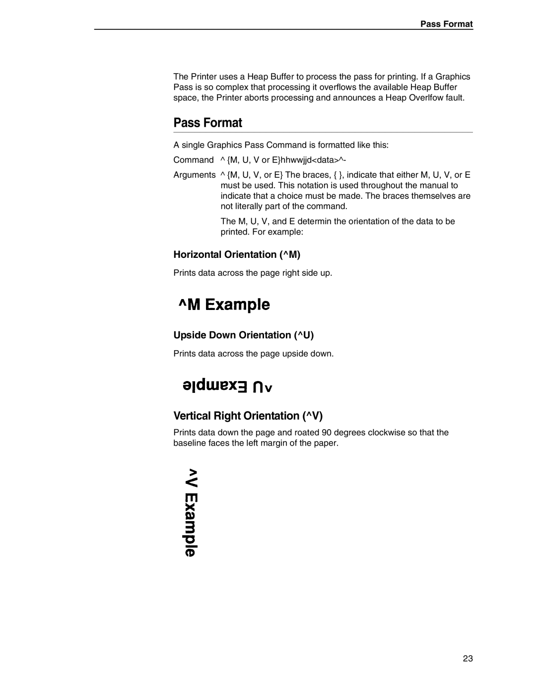 Tally Genicom 6600 manual Pass Format, Vertical Right Orientation 