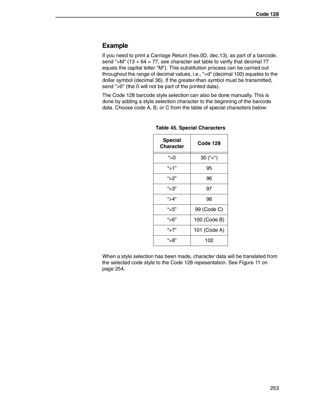 Tally Genicom 6600 manual Special Characters Code 