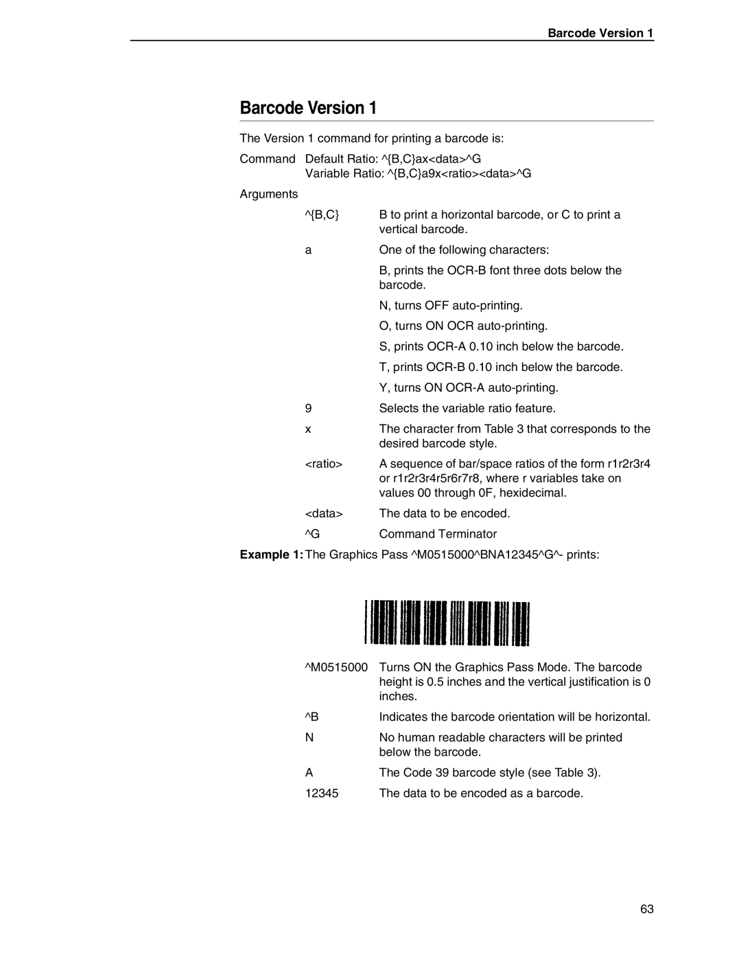 Tally Genicom 6600 manual Barcode Version 