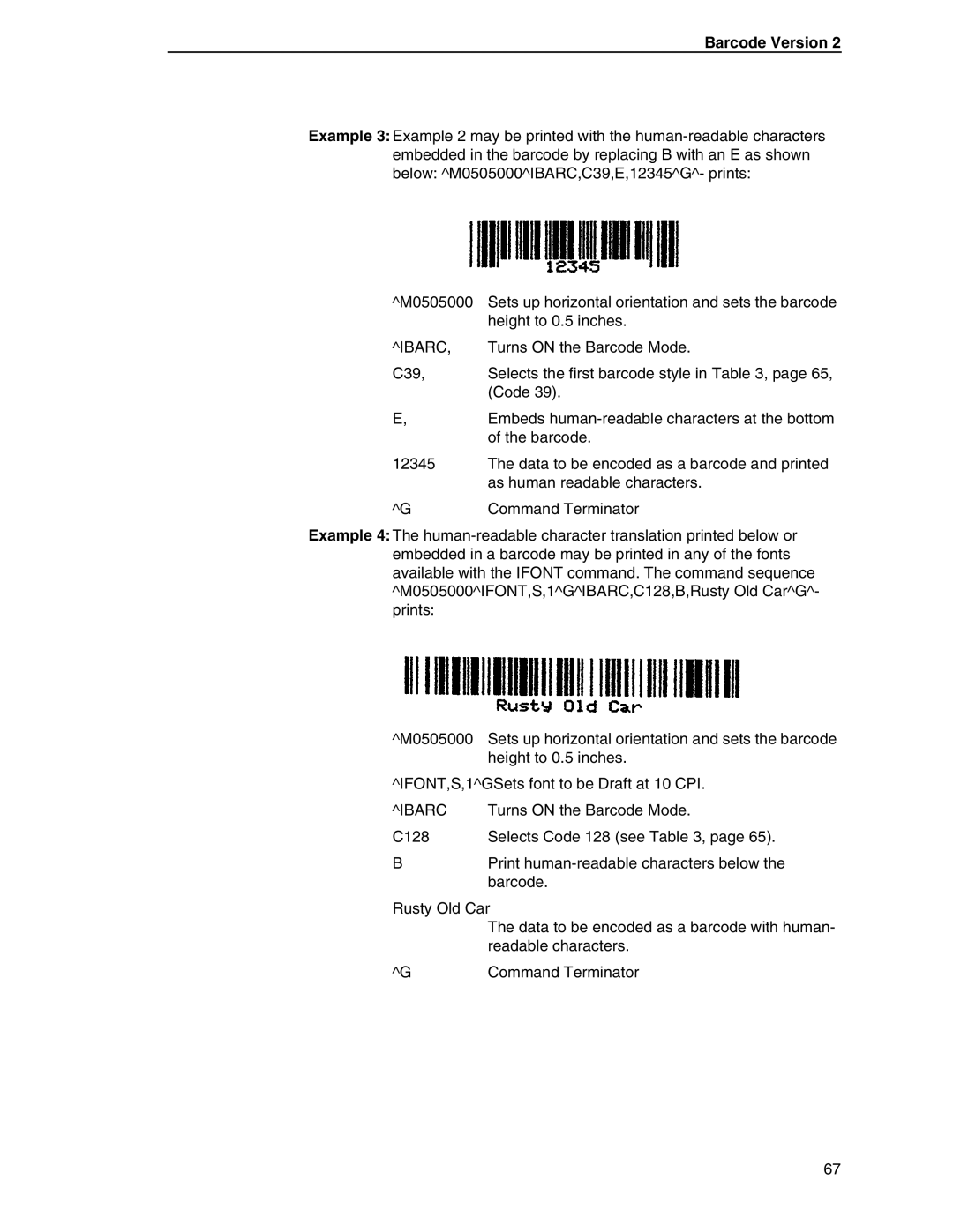 Tally Genicom 6600 manual Barcode Version 