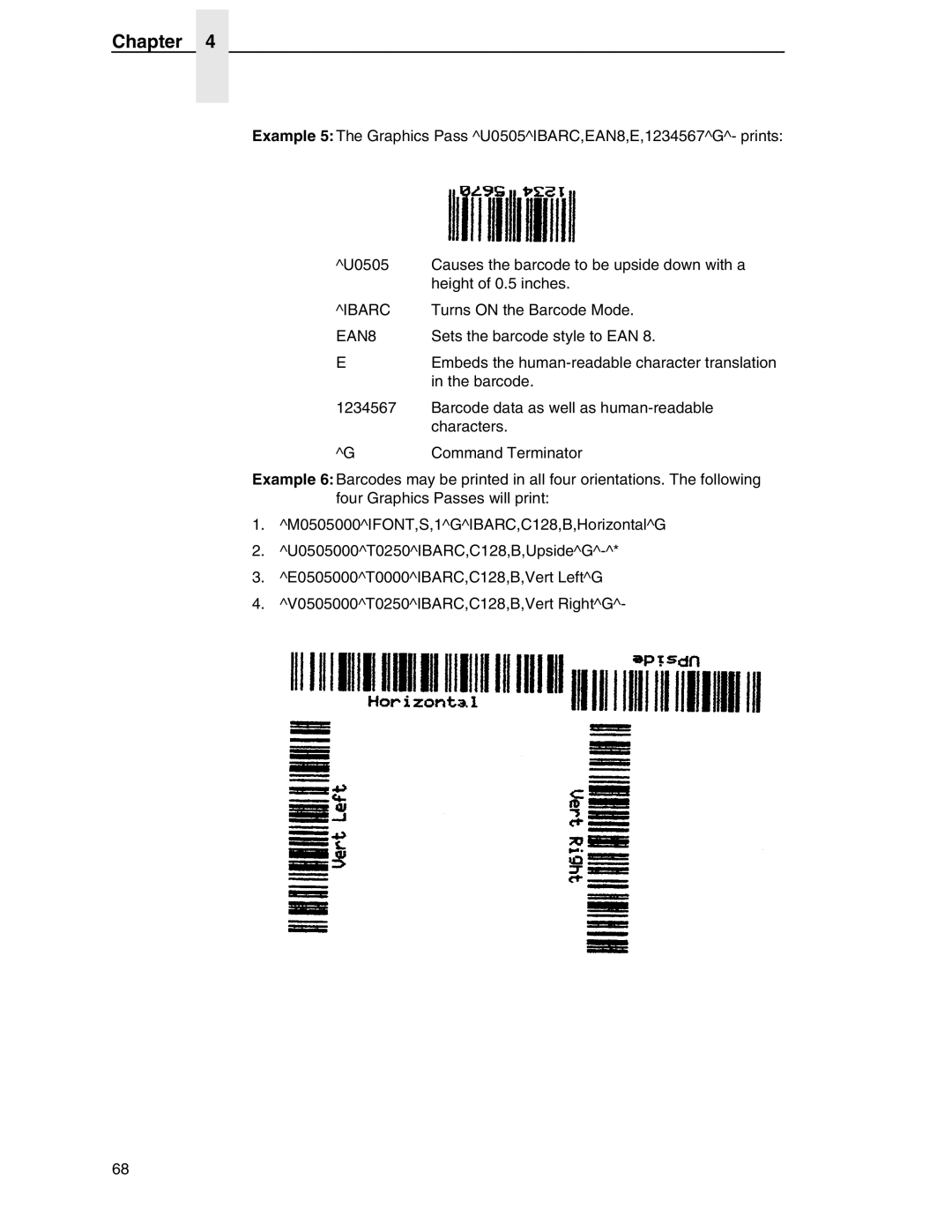 Tally Genicom 6600 manual Sets the barcode style to EAN 