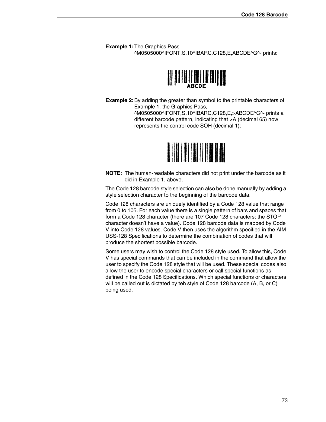 Tally Genicom 6600 manual Code 128 Barcode 