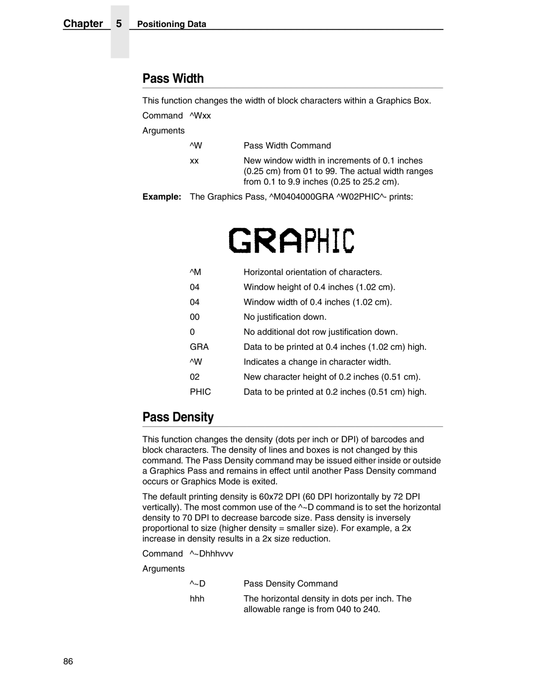 Tally Genicom 6600 manual Pass Width, Pass Density 