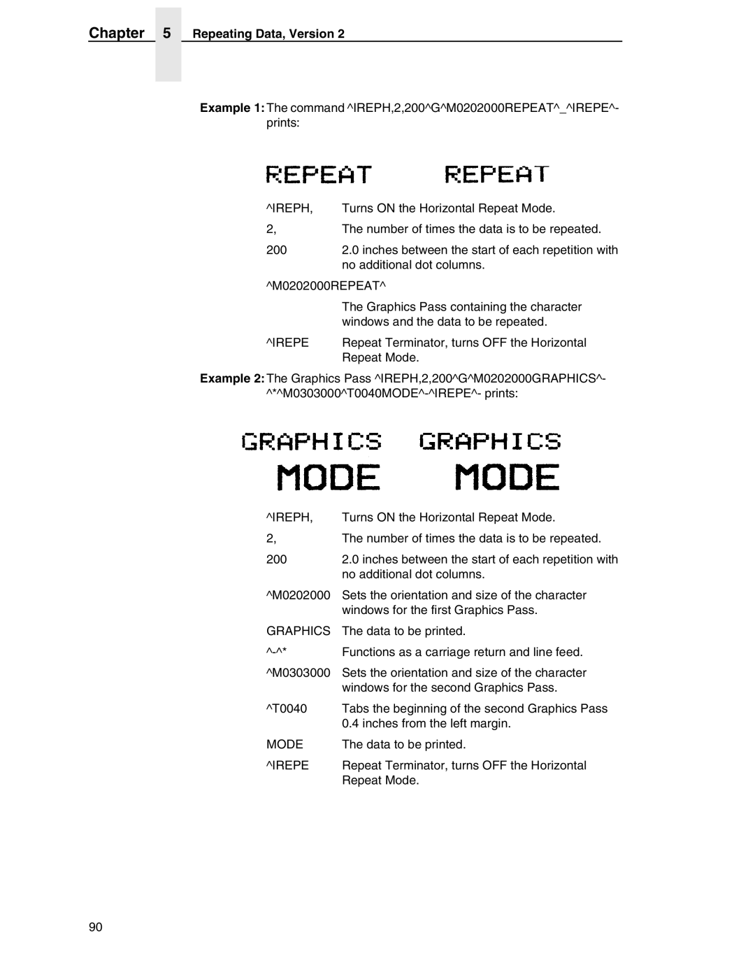 Tally Genicom 6600 manual Repeating Data, Version, Mode 